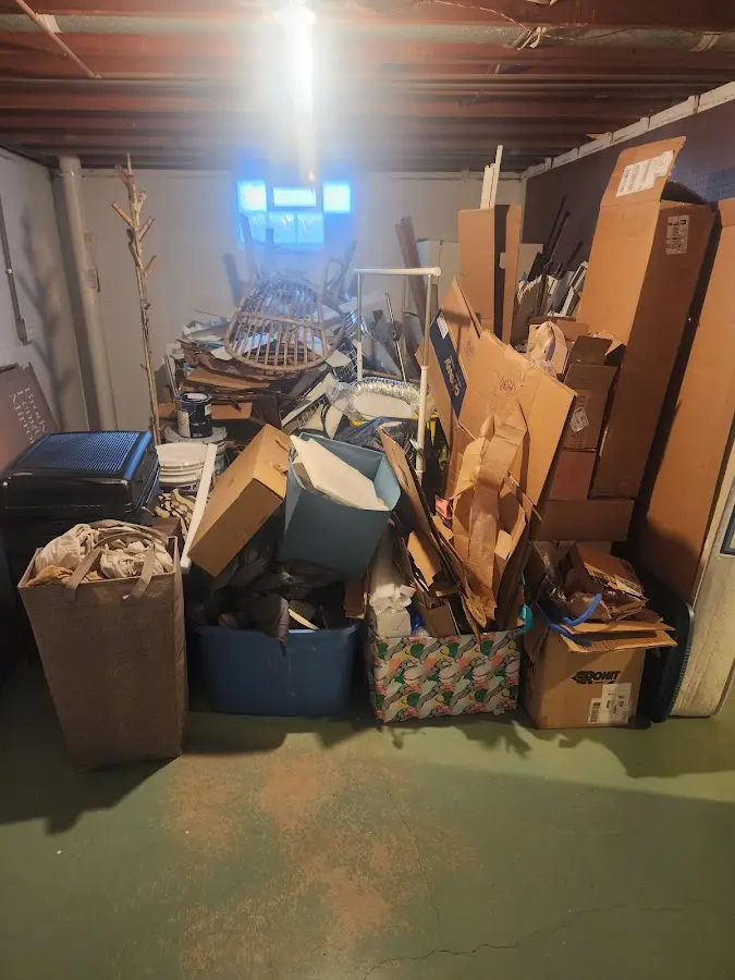 Roll-off dumpster container at job site for Cleanout Dumpster Rental in McCordsville